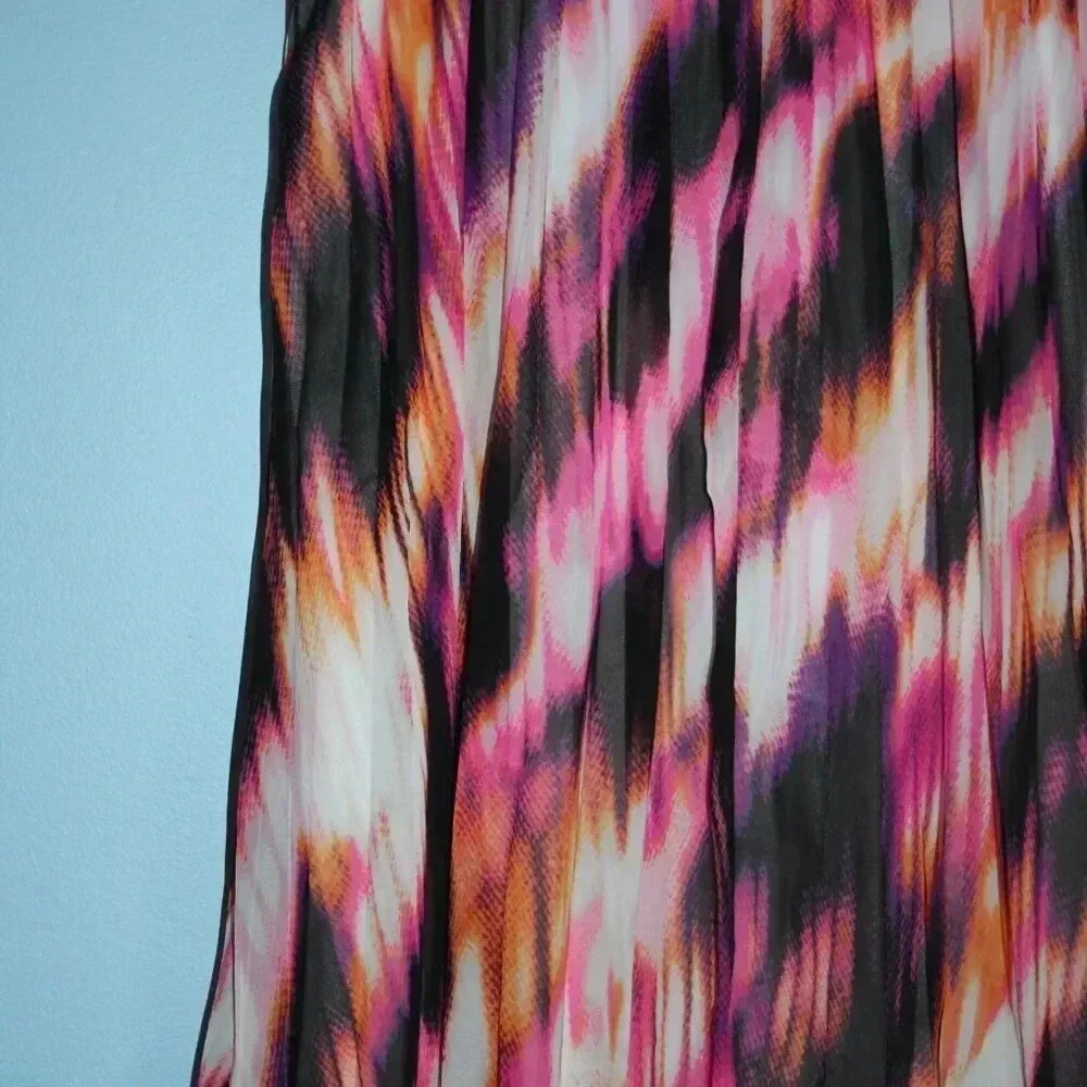 Worthington Pleated Colorful Skirt Side Zipper Size 8 NWOT